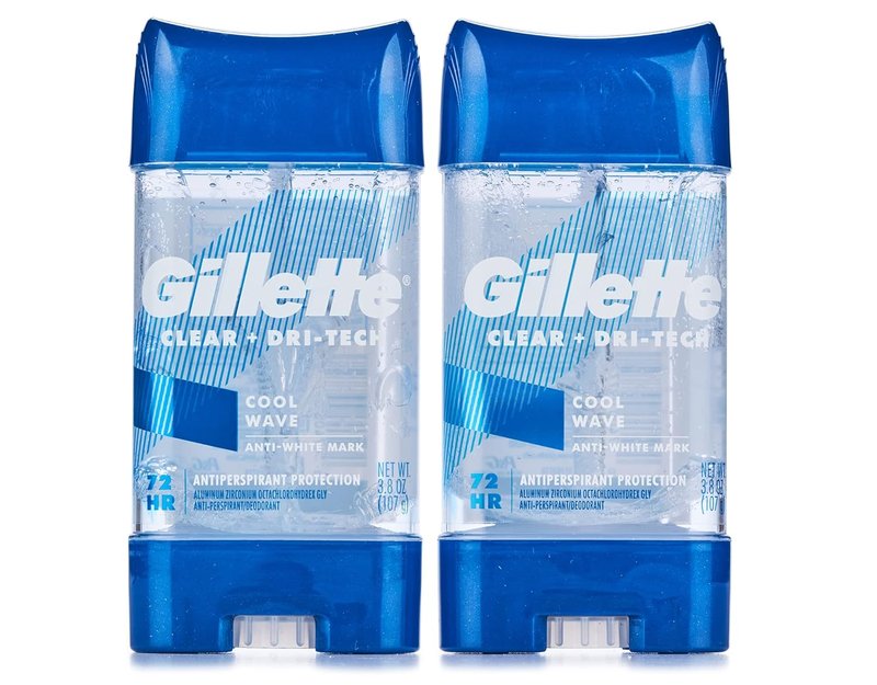Gillette Anti-Perspirant Deodorant - Clear + Dri-Tech, Cool Wave Scent | 2-Pack