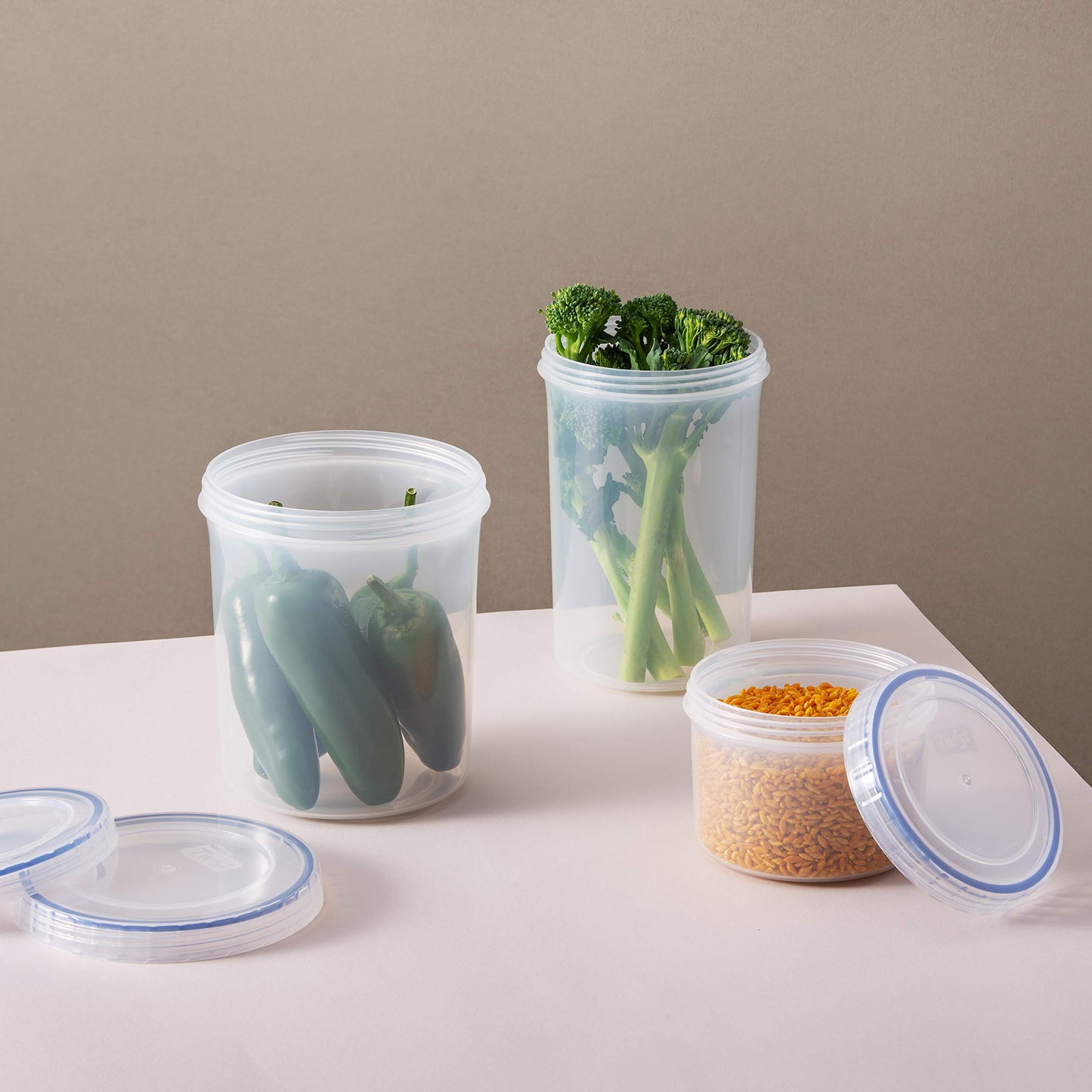 LocknLock Easy Essentials Twist Food Storage lids/Airtight containers, BPA Free, Short-12 oz-for Coffee, Clear