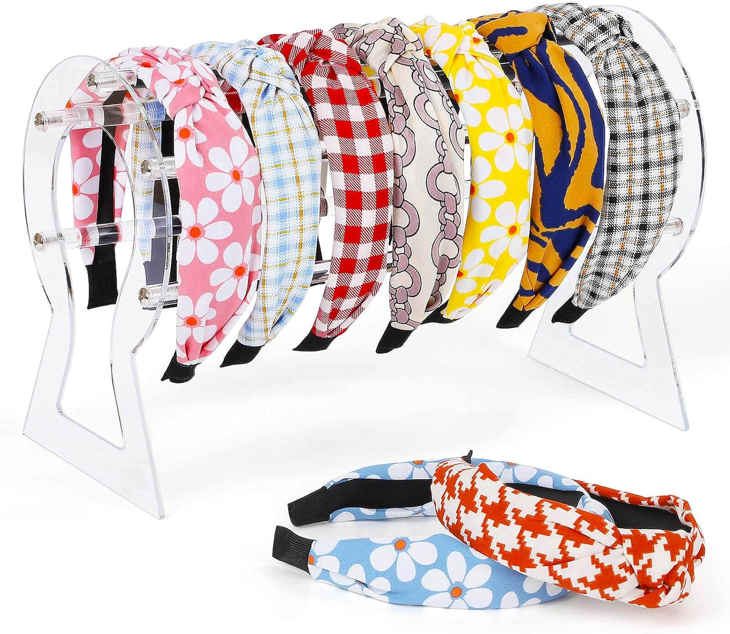 Headband Holder, Clear Headband Organizer, Acrylic Hair Hoop Display Stand, Hairband Rack Holder, Headband Storage Holder for Women and Girls