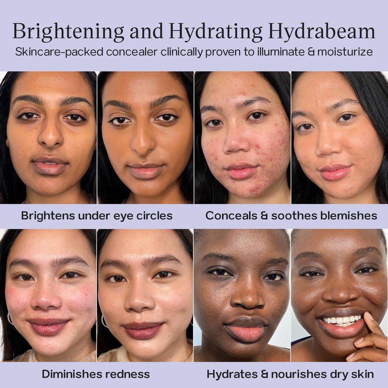 Saie Hydrabeam Under Eye Brightener - Sheer + Hydrating Concealer with Glycerin, Squalane + Cucumber Extract - Brightening Under Eye Concealer + Corrector for Even, Glowing Skin - Shade 7 (0.2 oz)