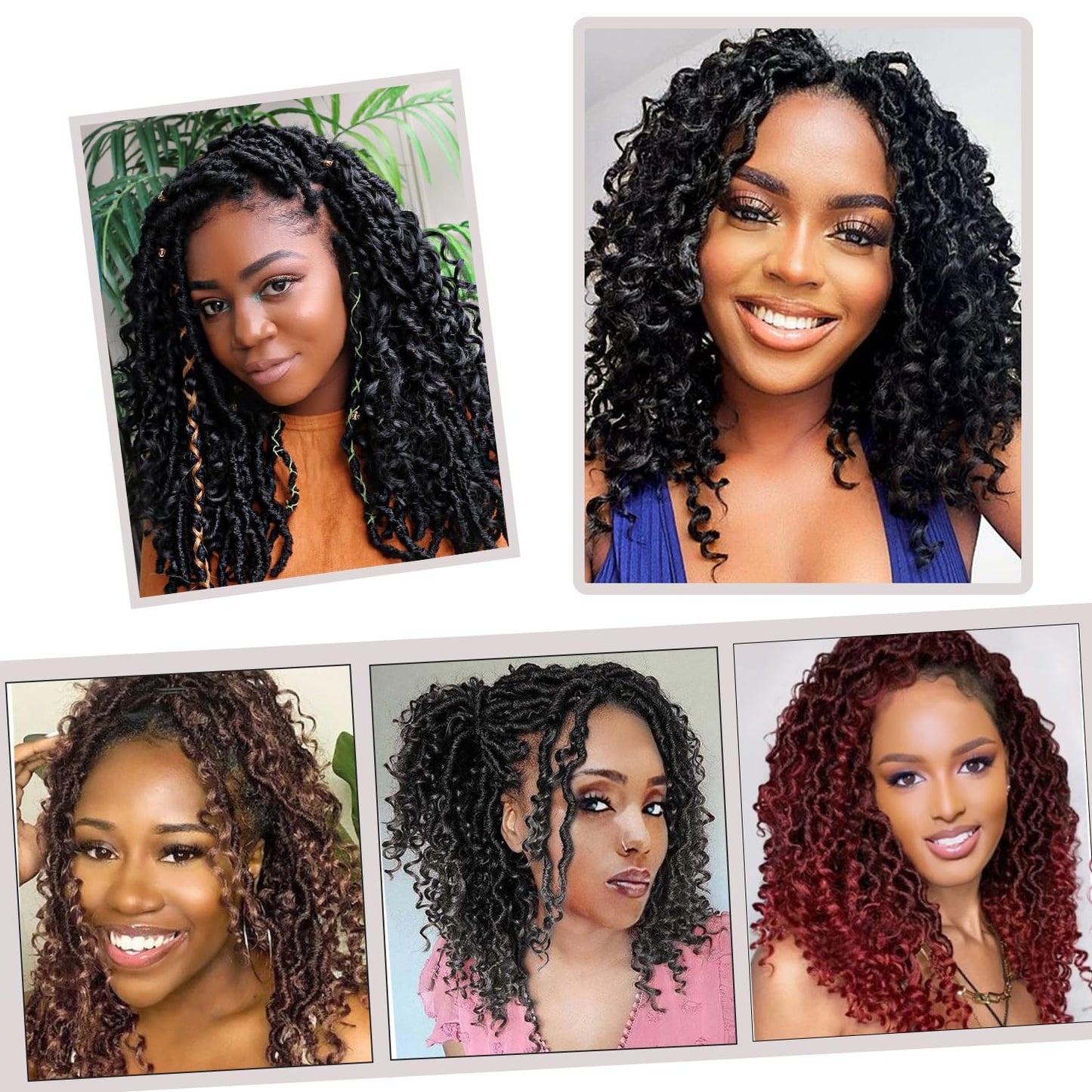 Goddess Locs Crochet Hair - 8 Inch Faux Locs Synthetic Hair | Boho Style with Curly Ends - 9 Packs