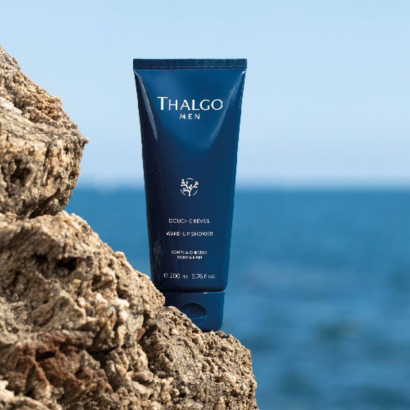 THALGO Men, Wake-up Shower Gel, Men's Body Wash, Male Body Wash, Liquid Soap and Shampoo for Men, Moisturizing Shower Gel, 6.76 Fl Oz