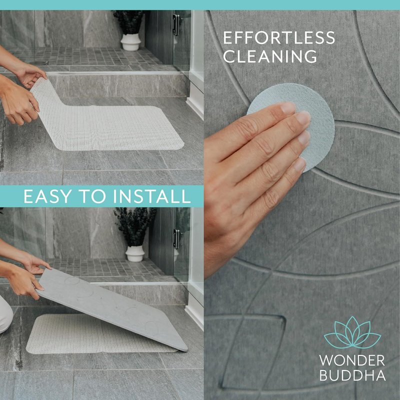 Wonder Buddha Stone Bath Mat - Luxurious Lotus Design for Spa-Like Comfort