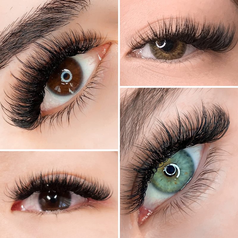 LASHVIEW 1000 Premade Volume Eyelash Extensions Mixed Tray 10D Premade Fans Eyelash Extensions C Curl Premade Lash Fans Pointed Handmade Promade Loose Fans Thin Base (10D-0.07C,9-16mm)