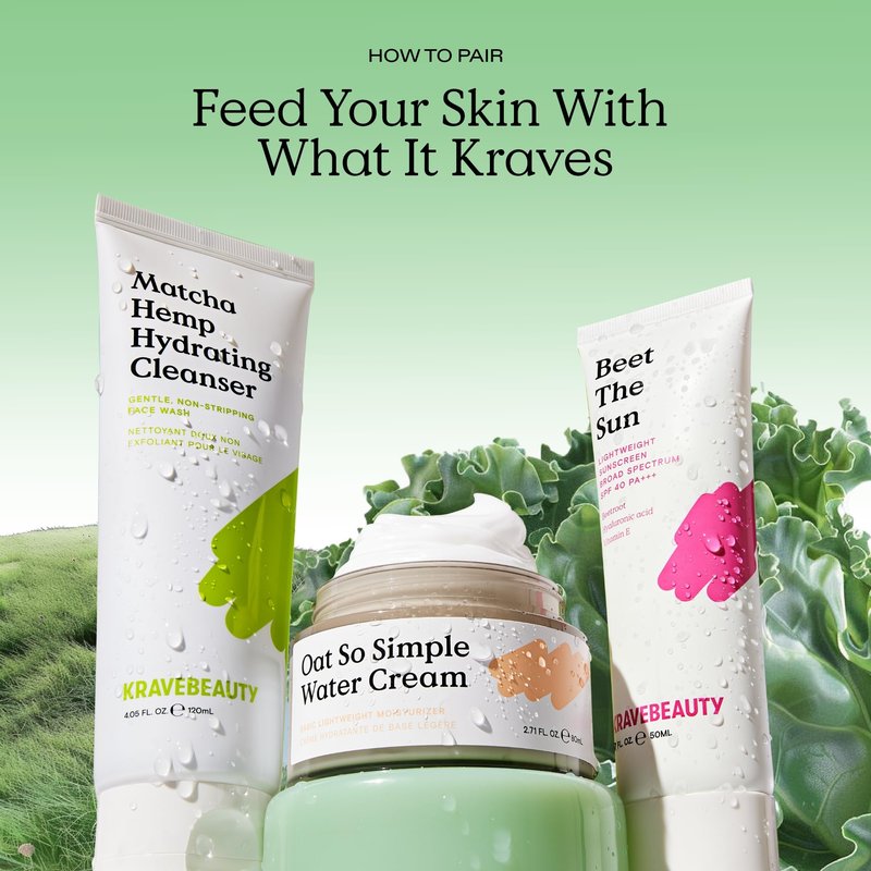 KraveBeauty Beet The Sun Lightweight Sunscreen SPF 40 PA+++, 2 Pack, Broad Spectrum Facial Sunscreen with Beet Root Extract & Hyaluronic Acid, Daily SPF Lotion for Face, Fragrance Free, 2 x 50 mL