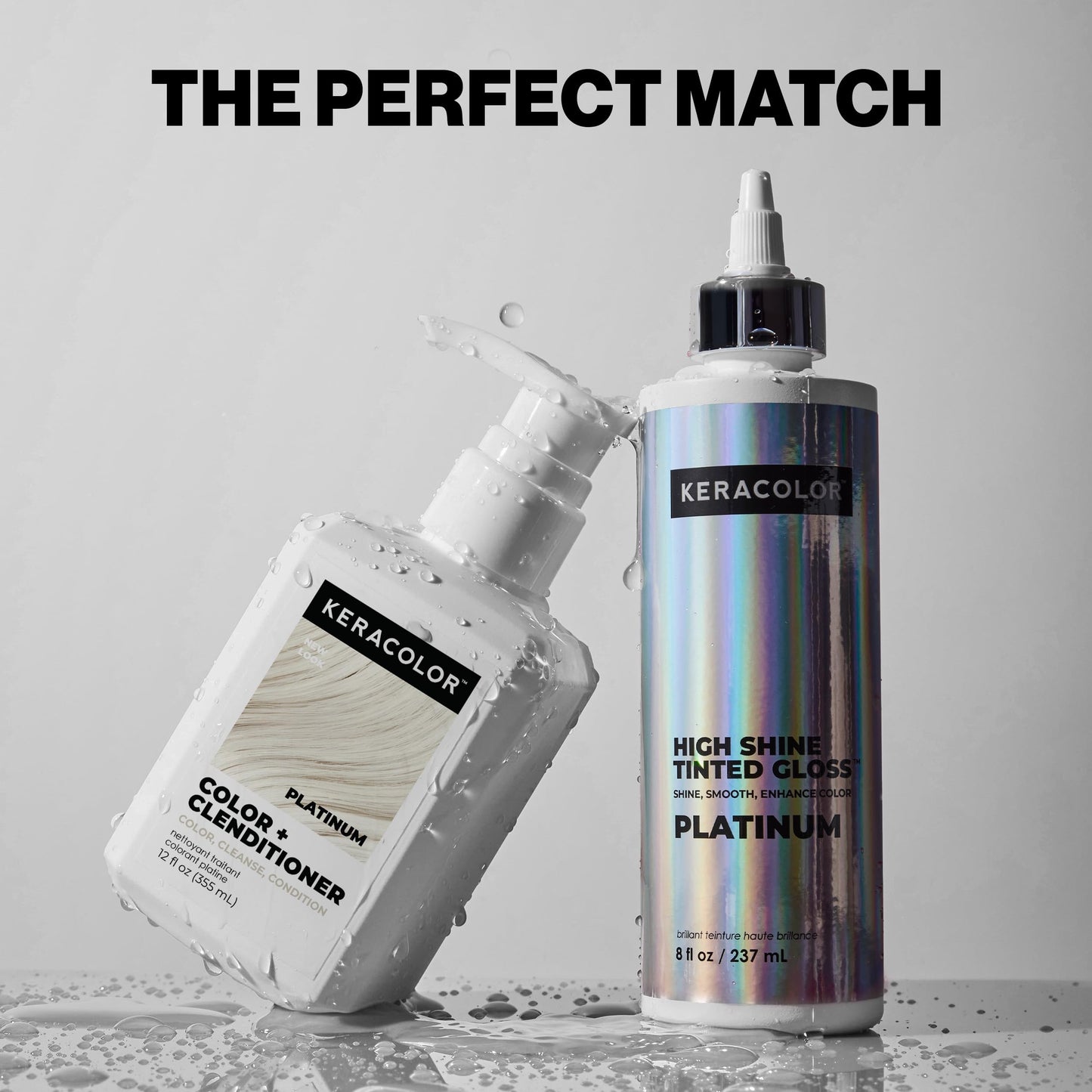 Keracolor High Shine Tinted Hair Gloss, In-Shower Hair Glaze, Sheer Color-Enhancing Glossing Treatment, Platinum, 8 Fl Oz