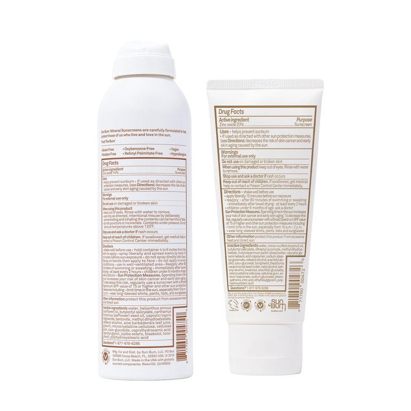 Sun Bum Sun Bum Mineral Spf 30 Sunscreen Spray and Spf 50 Lotion Vegan and Reef Friendly (octinoxate & Oxybenzone Free) Broad Spectrum Zinc Sunscreen With Uva/uvb, 2 Count