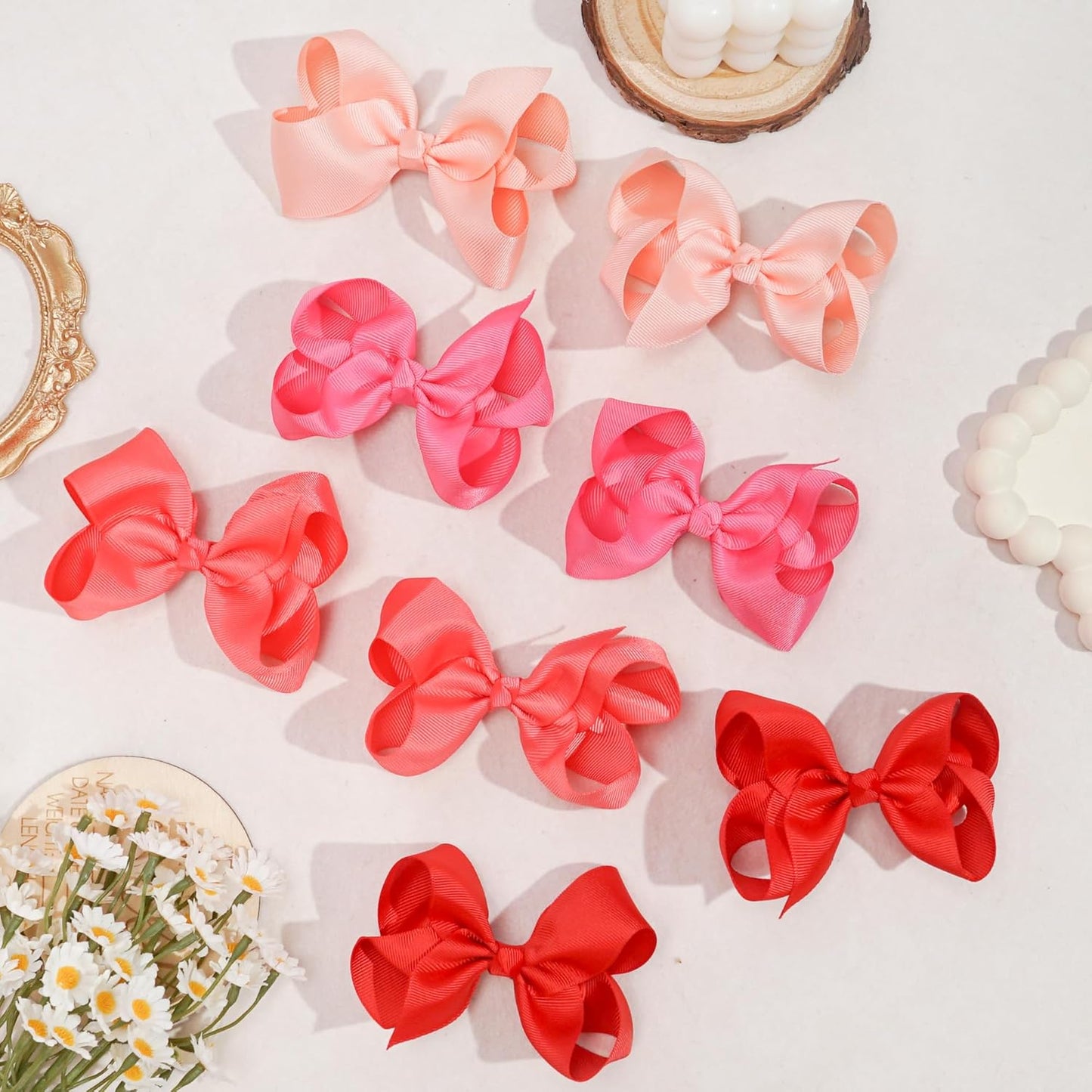 40Pcs 3 inch Hair Bows for Girls Grosgrain Ribbon Toddler Back to School Hair Accessories with Alligator Clips for Baby Girls Kids in Pairs