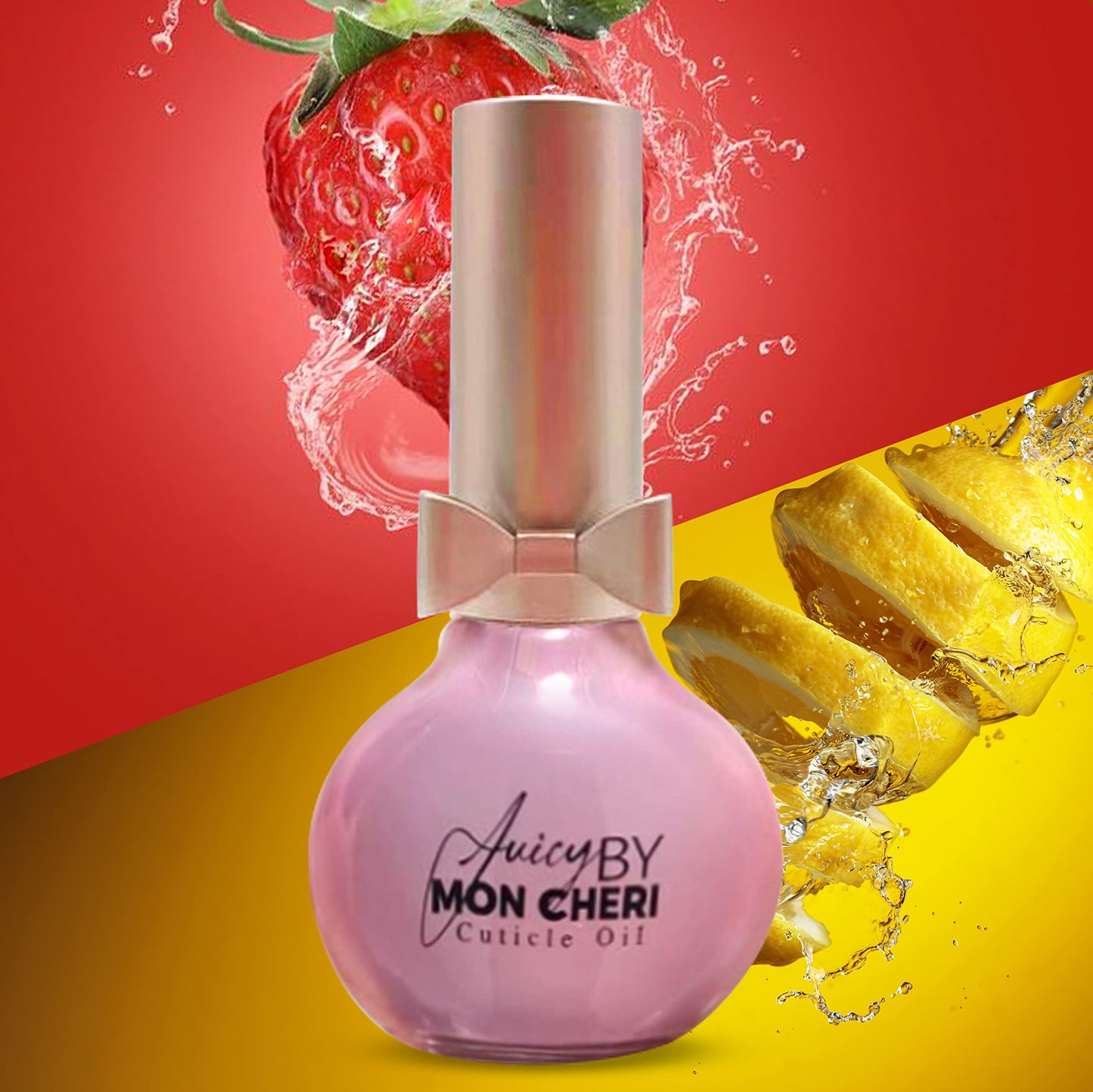Juicy By Mon Cheri Cuticle Oil Nail (Strawberry Lemonade) Moisturizing, Hydrating Repairs dry cracked nails and cuticles 10ml