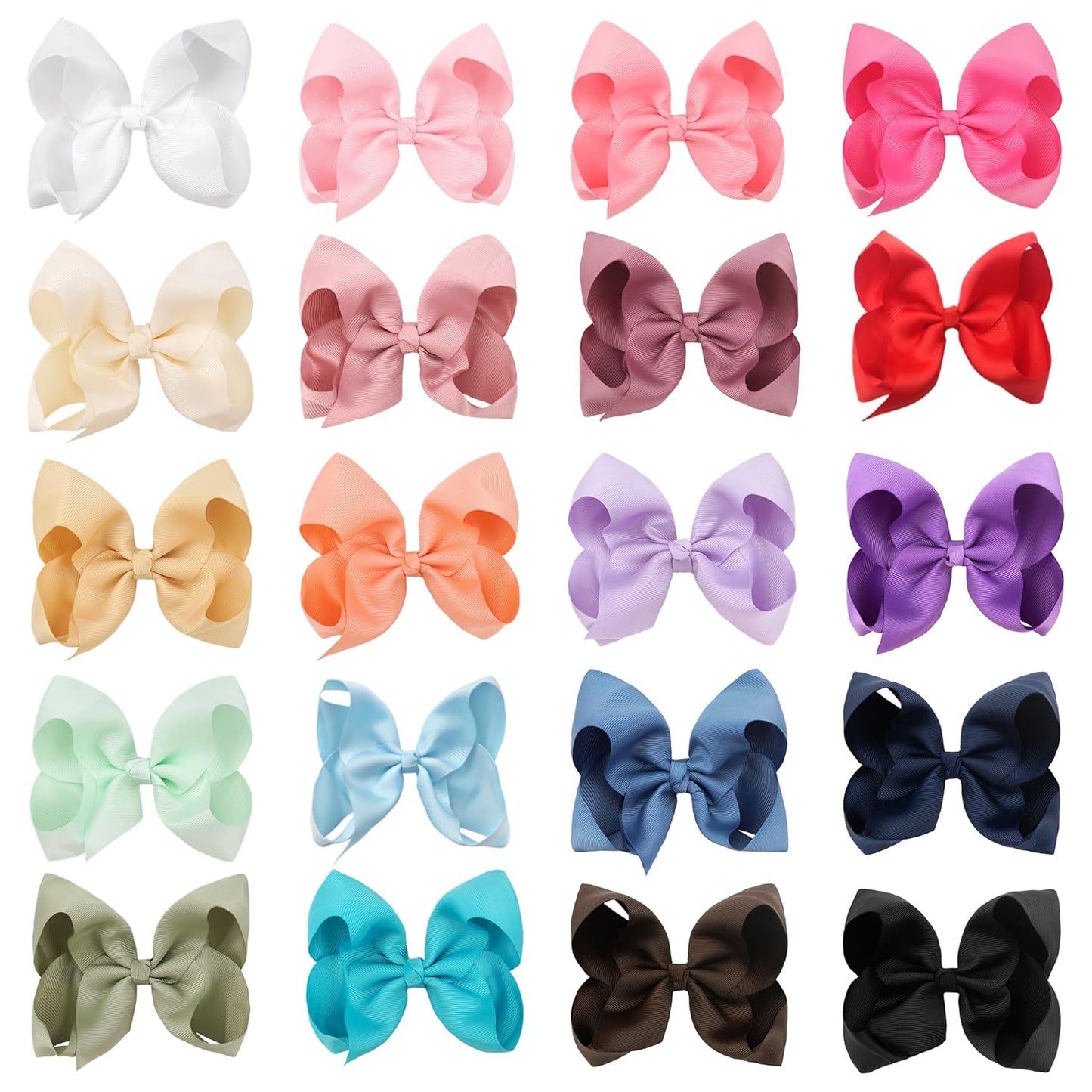 40Pcs 3 inch Hair Bows for Girls Grosgrain Ribbon Toddler Back to School Hair Accessories with Alligator Clips for Baby Girls Kids in Pairs