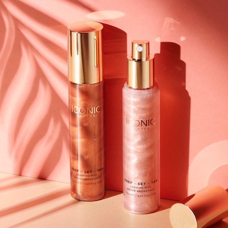 Prep-Set-Tan Shimmering Self Tanning Facial Mist - Hyaluronic Acid, Vegan & Cruelty-Free | 2.53 Fl Oz