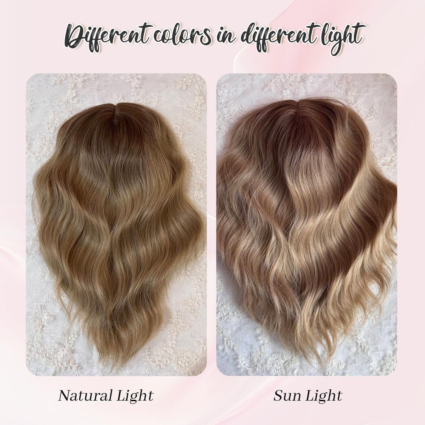 MORICHY Short Wavy 10 Inch Hair Topper for Women, Lightweight & Breathable Wiglet for Thinning Hair with 6.5"x6.5" Base, Instantly Adds Volume and Coverage