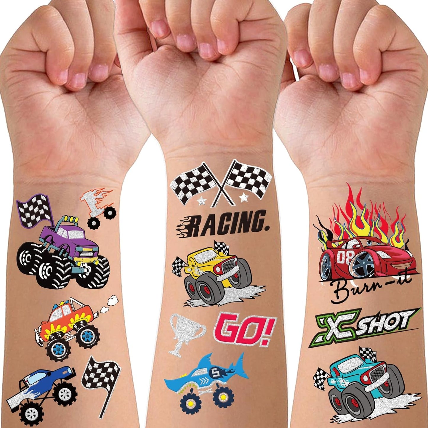 Waterproof Temporary Tattoos - 118pcs Groovy Fake Tattoo for Kids Birthday Party Supplies, Star Unicorn Smiley Rainbow Flower Candy Crown Arts and Crafts for Boys or Girls 6 7 8 9 10 11 12 years old