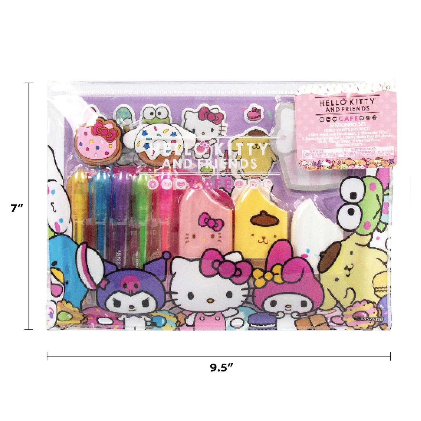Horizon Group USA Hello Kitty & Friends Stationary Set, Cute School and Office Supplies, Sanrio Accessories, Kawaii Notebook, Squishy Stickers