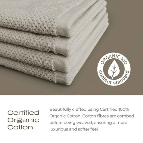 KOHDA LIVING Luxury Washcloths for Face – Wash Cloths for Bathroom, Silver Infused, Thick & Soft Face Towels – Premium Luxury Wash Cloths for Your Face, Body, or Bathroom – 4 Pack (Dune)