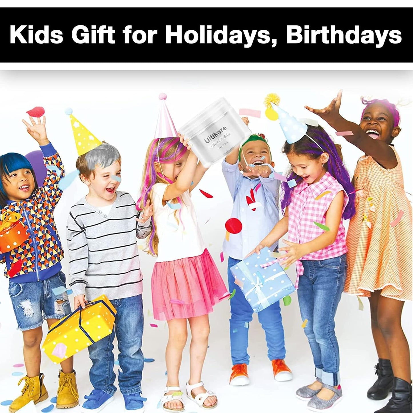 Temporary Hair Color for Kids, Ultikare Orange Hair Dye Washable Natural Hair Wax Color Chalk Mud Cream DIY Hairstyle Clay For Dark Hair Halloween, Cosplay, Party, Christmas Gift Girls 3.4 Fl Oz