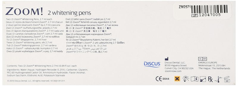 ZOOM WHITENING PENS 2 PACK PEN BLEACH TOOTH NEW