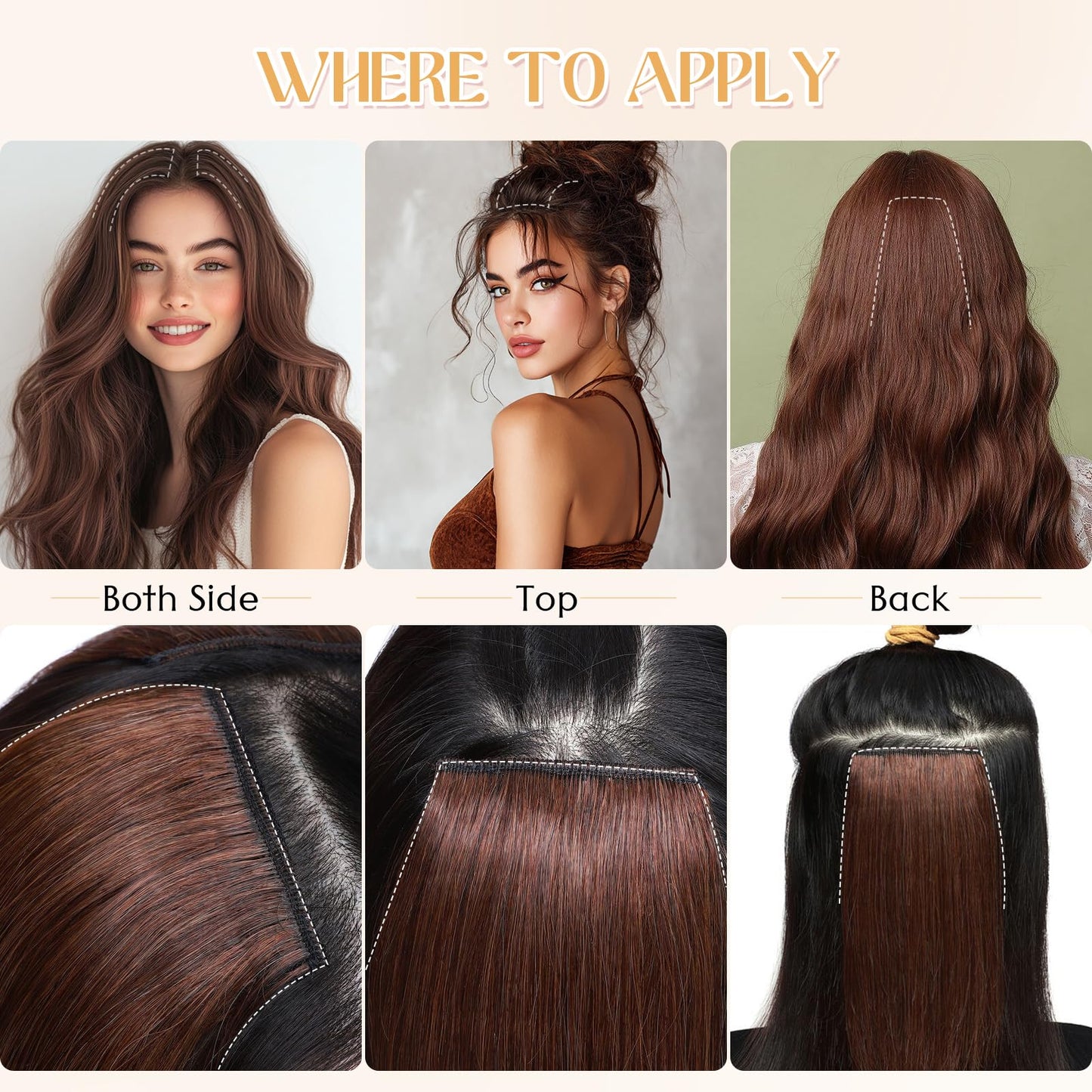 S-noilite 6Pcs Clip in Human Hair Extensions,Remy Single Short Clip in Hair Extensions 6Pcs 6clips Straight Golden Brown/Bleach Blonde Seamless Hairpieces for Women 10Inch 31g