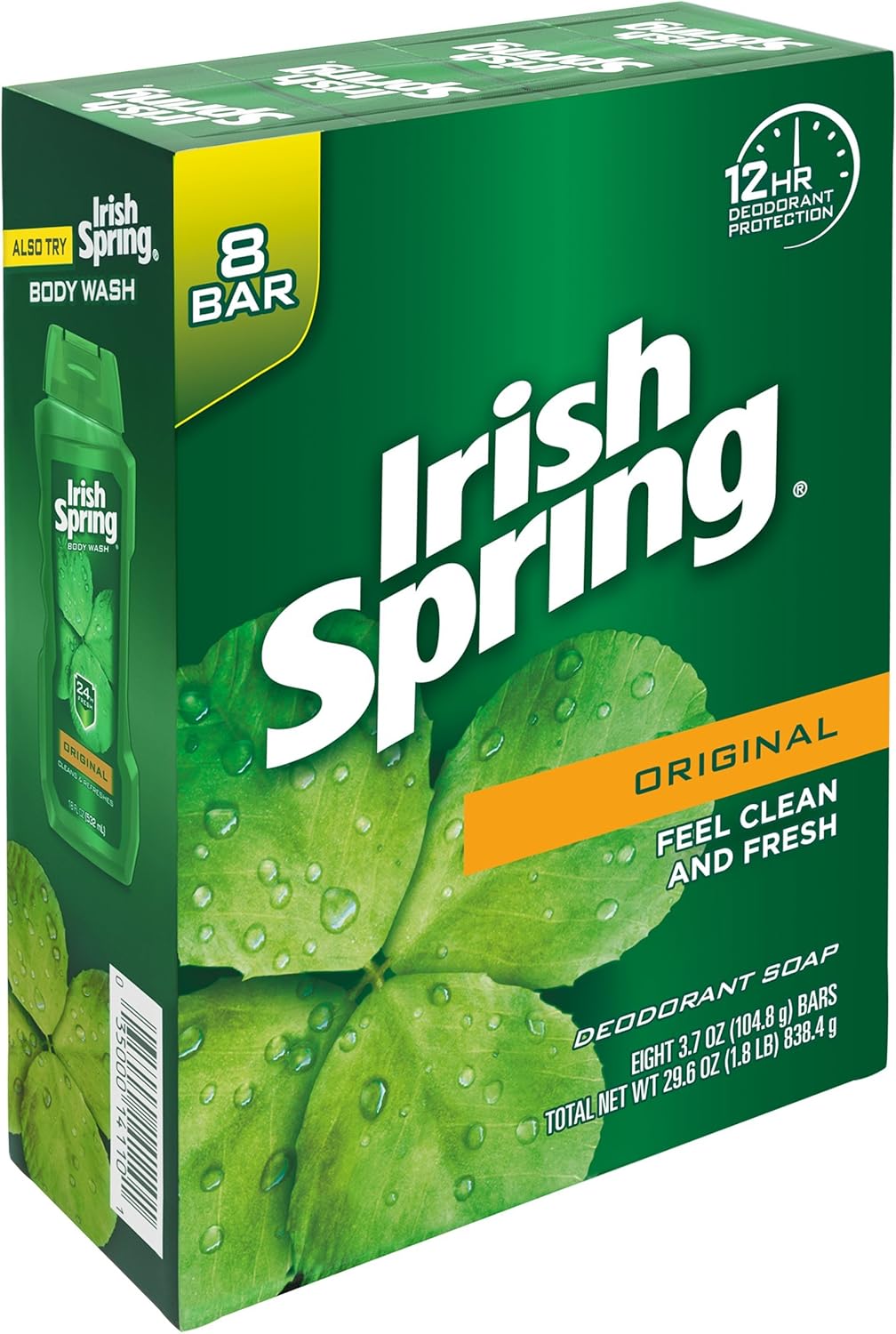 Irish Spring Original Scent Bar Soap 3.2 oz. Pack of 2