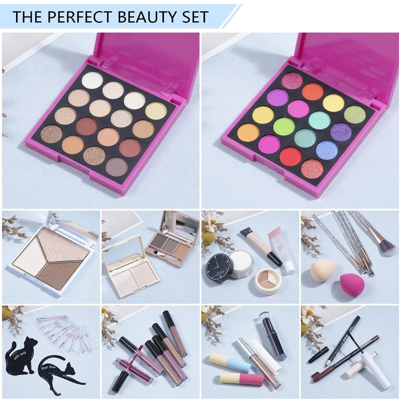 Makeup Kits For Girls Teens, Makeup Gift Set For Women with Eyeshadow Palettes, Brushes, Lip Gloss, Travel Make up Starter Kit For Beginners (C01612)