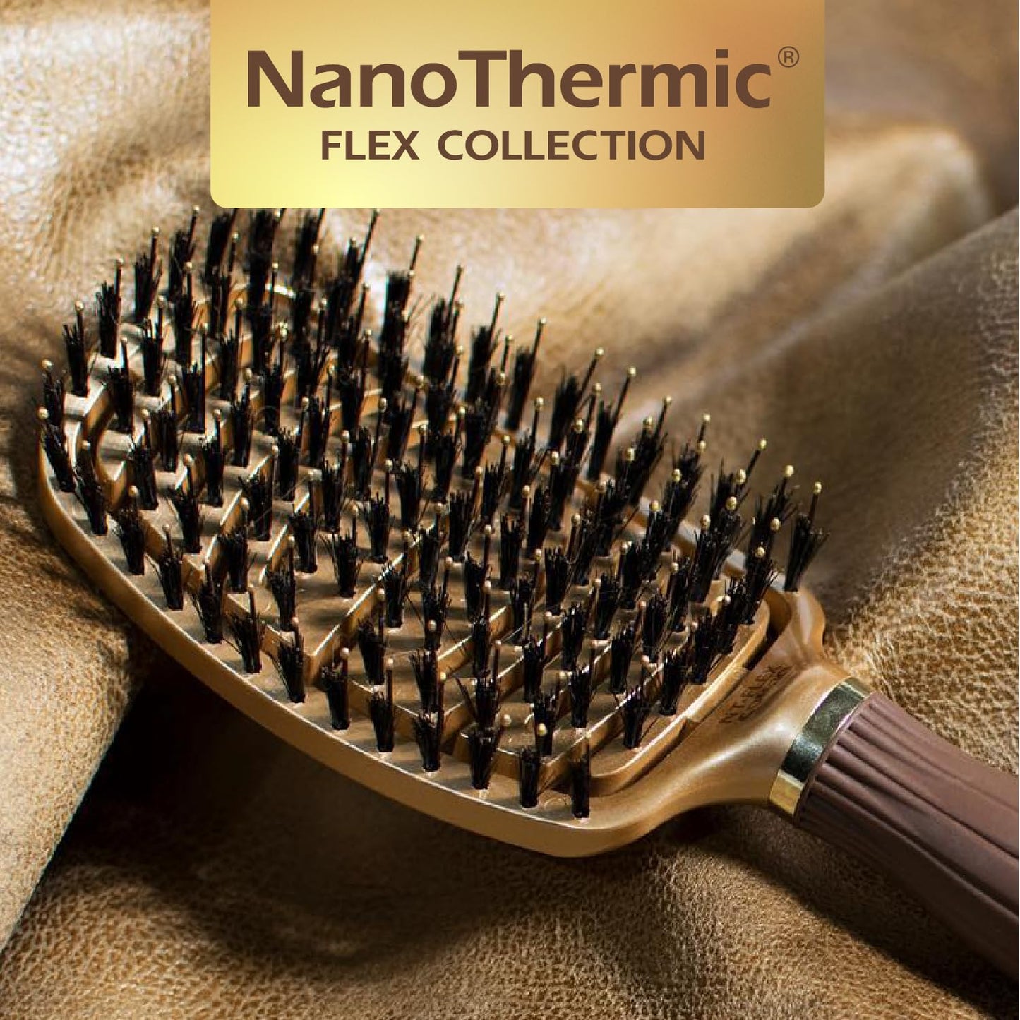 Olivia Garden NanoThermic Ceramic + Ion Flex Scalp-Hugging & Vented Hair Brush NT-FLEXCO (Combo)