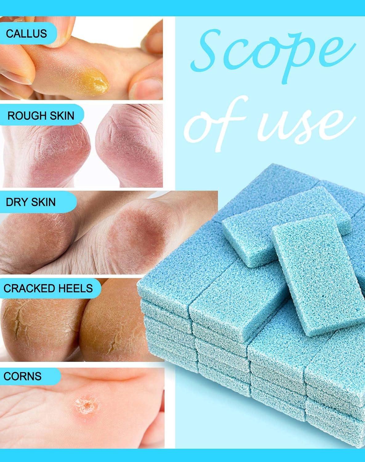 Maryton Natural Pumice Stone for Feet - Lava Foot Exfoliator Scrubber Pedicure Tools, Dead Skin Corn Callus Remover for Feet and Hands, 1 Count