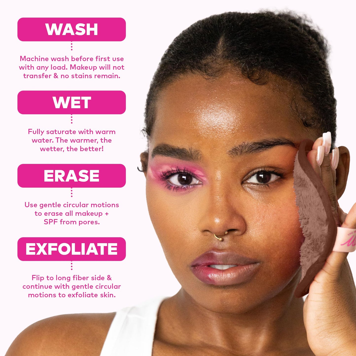 The Original MakeUp Eraser 7-Day Set, Erase All Makeup With Just Water, Including Waterproof Mascara, Eyeliner, Foundation, Lipstick, Sunscreen, and More! Neutrals, 7ct.
