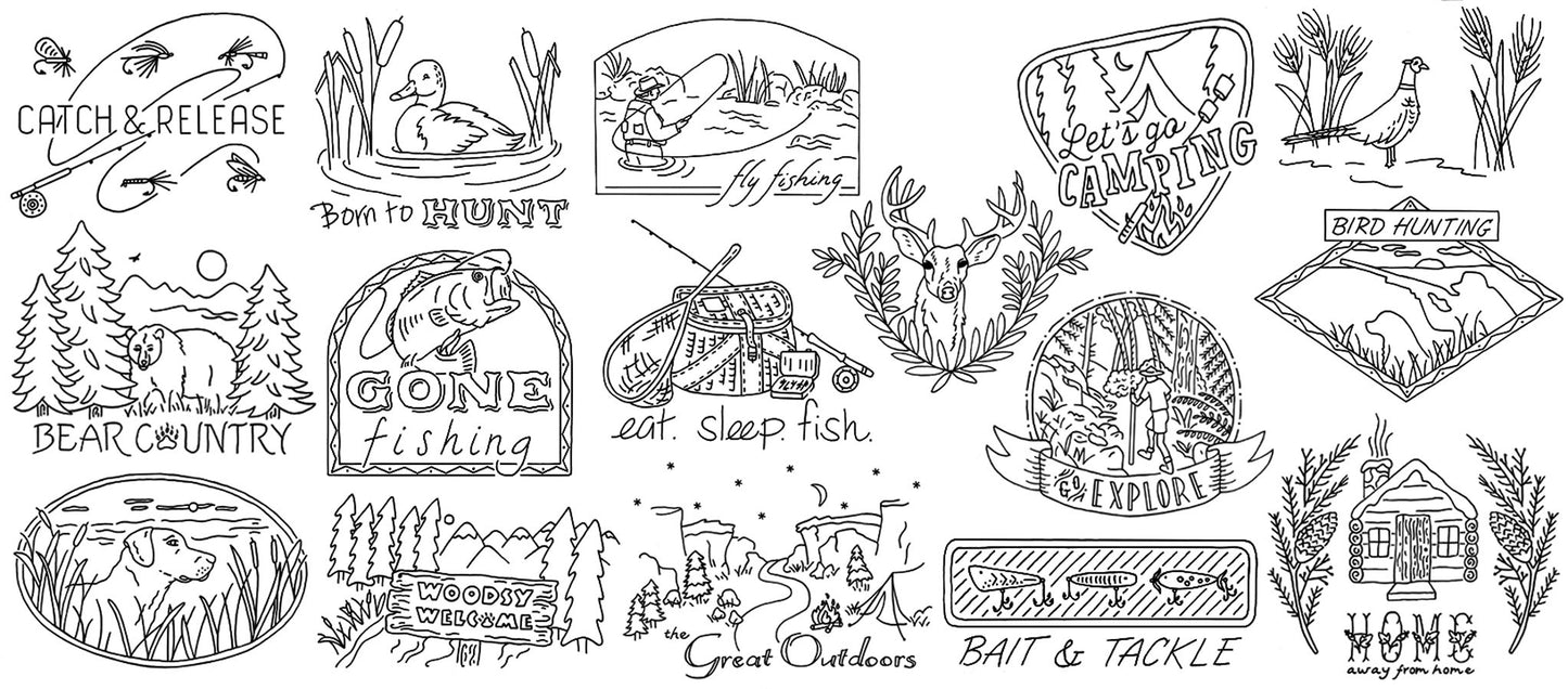 Aunt Martha's 406 Great Outdoors Embroidery Transfer Pattern Book Kit 11 x 8.5 x 0.13