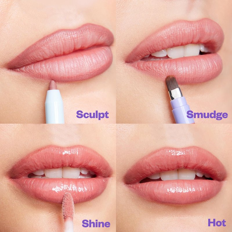 Kosas Hotliner Retractable Lip Liner Pencil with Built-In Brush & Sharpener - Easy Contouring, Hydrating, Long-Lasting - Pigmented Creamy Texture for Plumping Lips - Hyaluronic Acid & Konjac - Mega