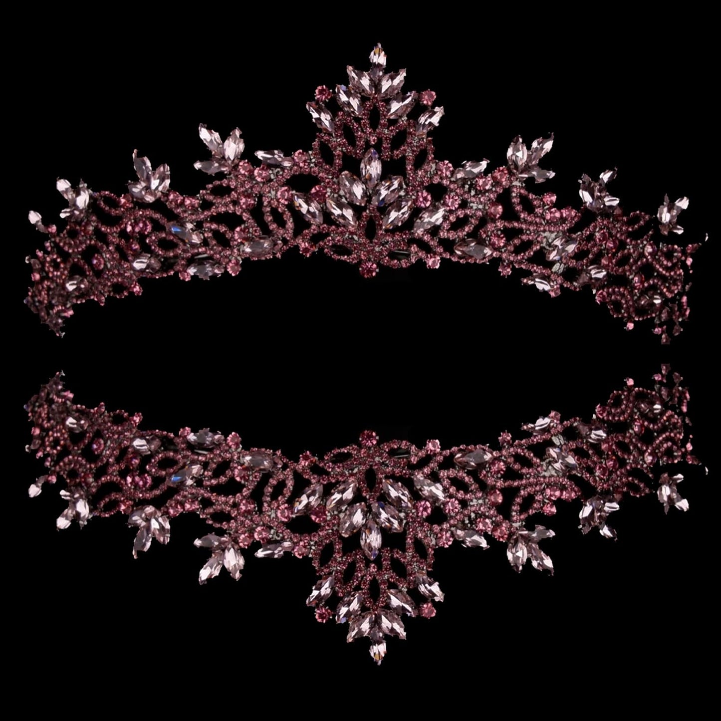 Handmade Pink Tiara for Women - Sparkling Rhinestone Crown for Bridal, Prom, Pageant & Birthday | Elegant Headpiece