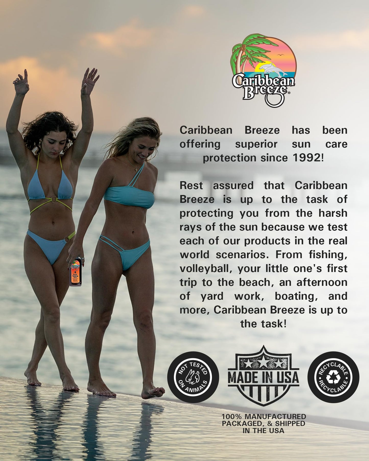 Caribbean Breeze SPF 4 Dark Tanning Oil Intensifier, Tanning Accelerator Outdoor with Mango Lime Fragnance, Rich in Anti Oxidants, Beta-Carotene, and Pomegranate Extracts, 8.5 oz (250 ml)