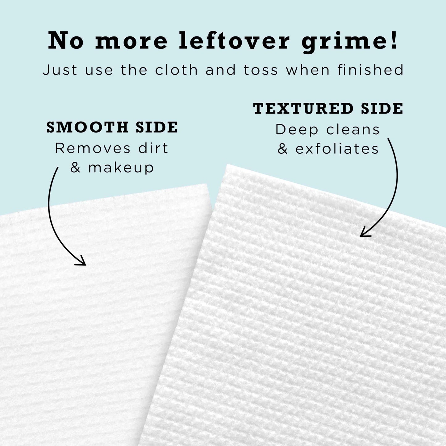 ERASE YOUR FACE Disposable Face Towels - Alternative for Makeup Remover Wipes - Dual-Sided, Fragrance-Free & Safe for Sensitive Skin - Stocking Stuffers for Women, Blue (50 Count)