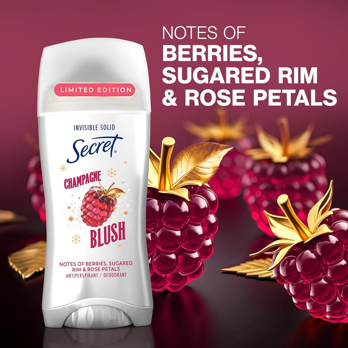 Secret Fresh Antiperspirant Deodorant for Women, 72hr Breathable Sweat & Odor Protection, Instant Freshness & Gentle, PH Balancing Minerals, Invisible Solid, Sweet Nectarine Scent, 2.6 oz