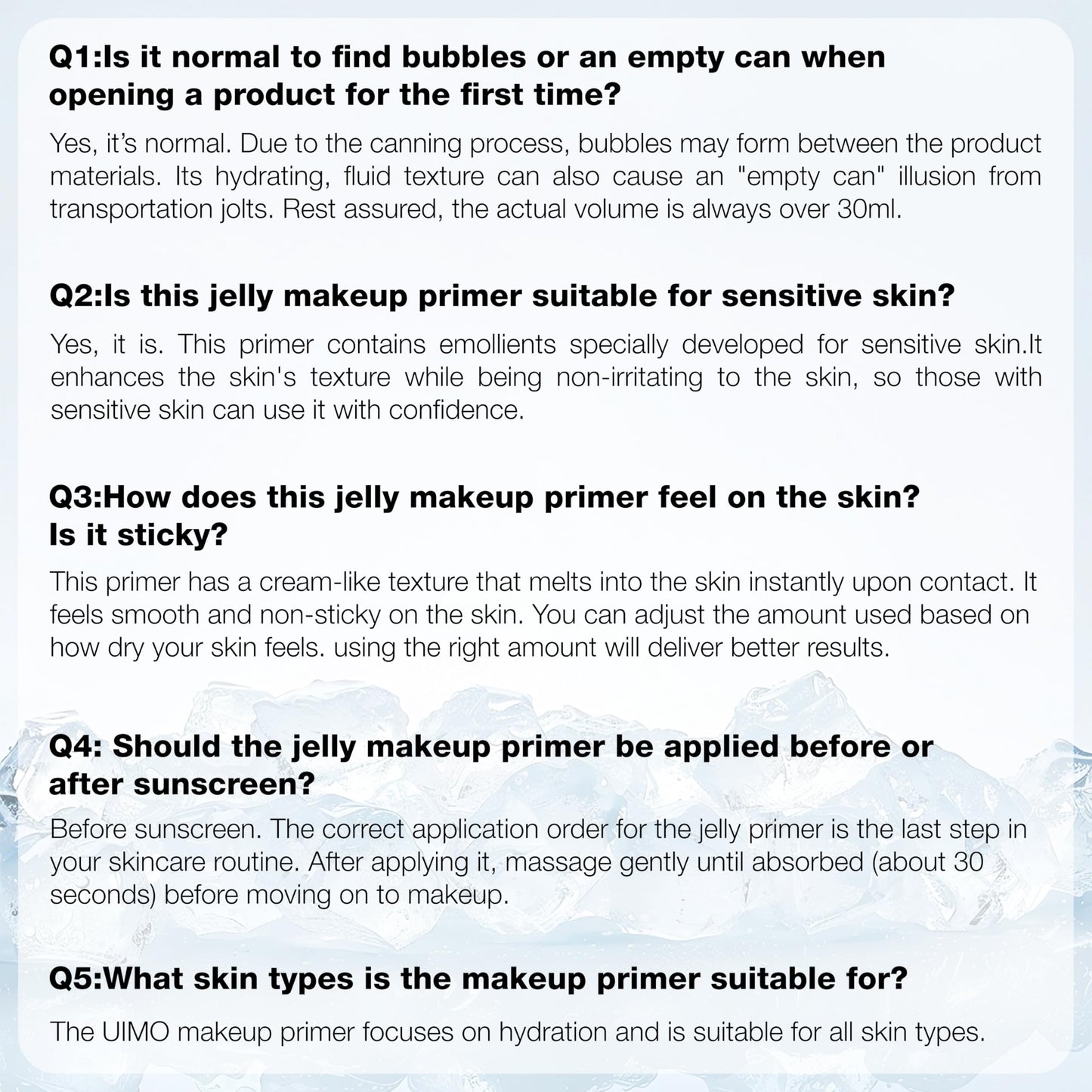 UIMO Face Primer, Hydrating Gel Makeup Base for Smooth Skin, Long-Lasting Dewy Finish, 8-Hour Moisture, 2.11 Fl Oz Total (1.01 Fl Oz + 1.1 Fl Oz Refill)