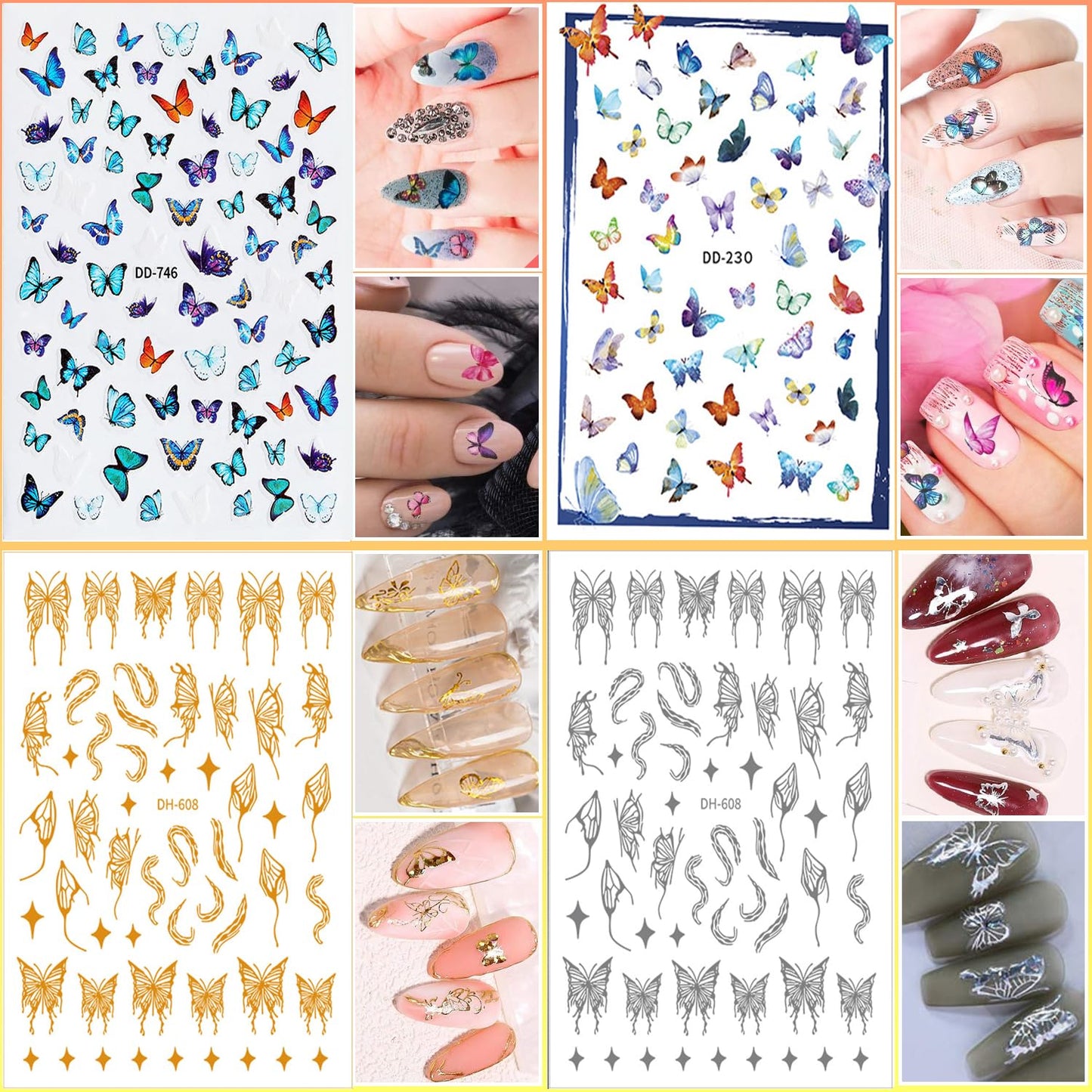 Nail Art Design Tools - 3D Decorations Kit with Brushes, Dotting Tools, Holographic Stickers, Nail Foil Tape, Rhinestones and Pick-Up Tweezers