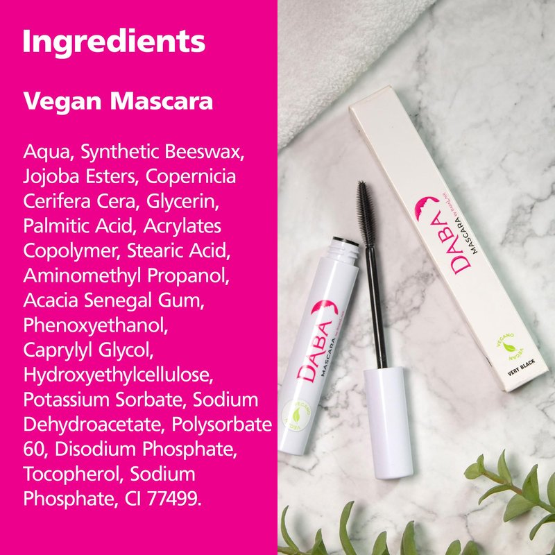 DABALASH Daba Duo – Waterproof Mascara & Gentle Vegan Mascara in Very Black – Promotes Longer, More Voluminous & Defined Lashes – Paraben & Cruelty-Free – 0.45 oz & 0.3 oz