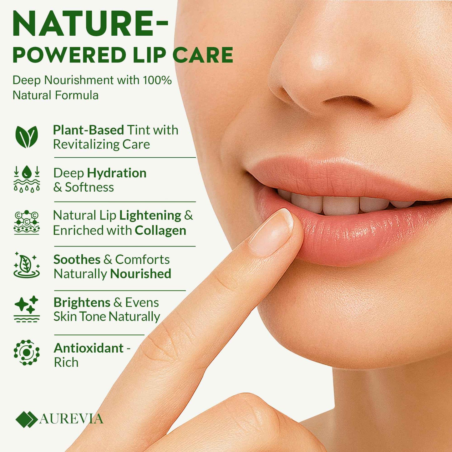 AUREVIA Vegan Lip Brightening Balm β Ayurvedic Lip Care for Dark & Smoker Lips | Deeply Hydrating, Moisturizing & Nourishing with Rich Antioxidants β Clean Beauty Plant-Based Formula