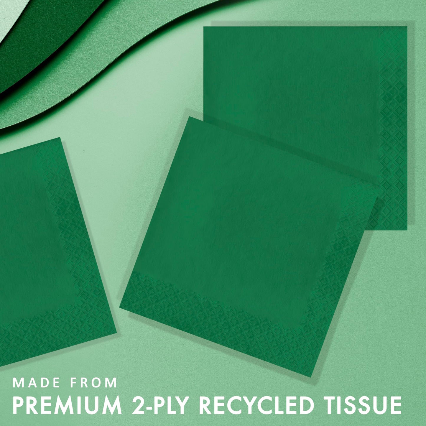 Creative Converting Touch of Color 2-Ply 50 Count Paper Lunch Napkins, Emerald Green
