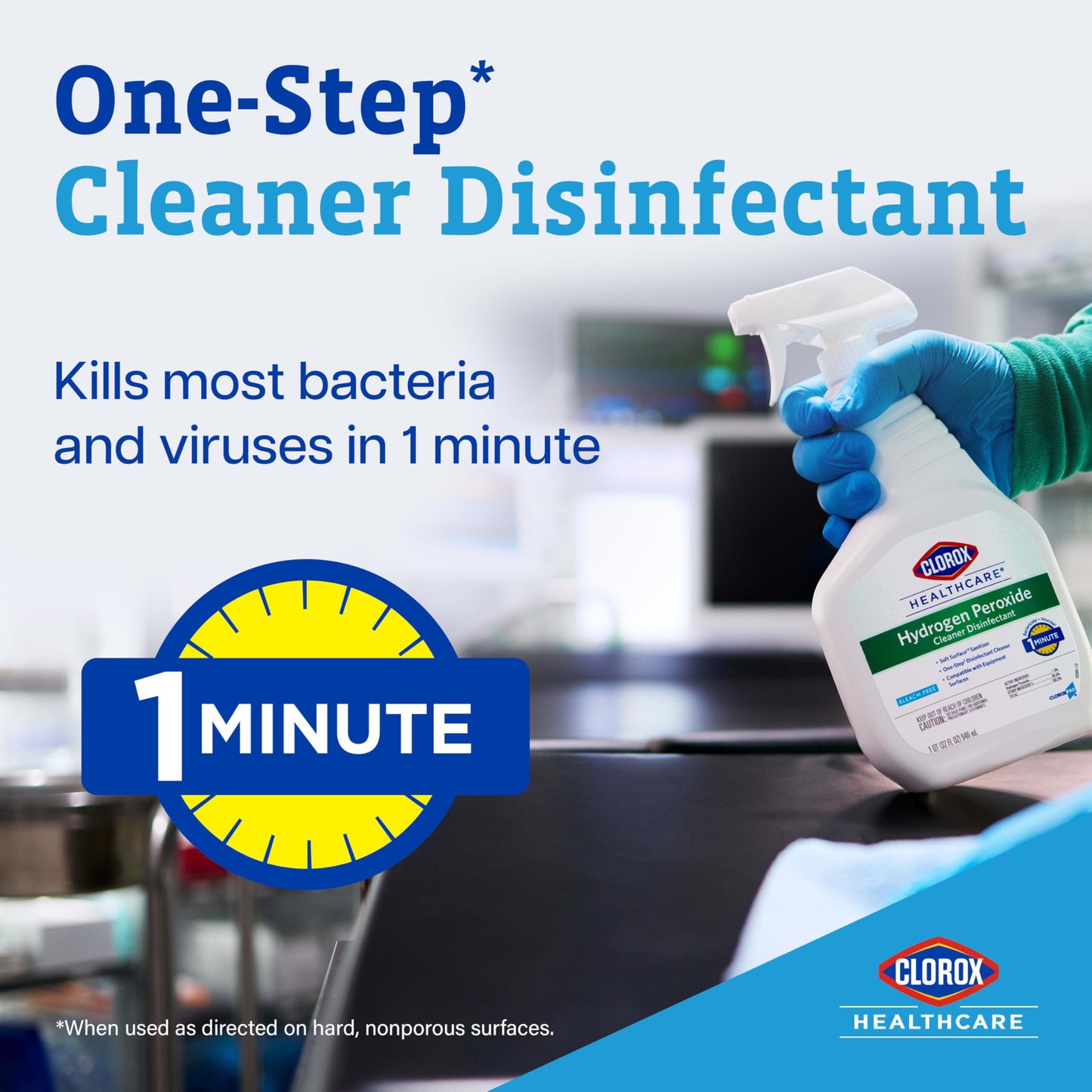 Clorox Healthcare Hydrogen Peroxide Cleaner Disinfectant, Bleach Free, 32 Fluid Ounces (Package May Vary)
