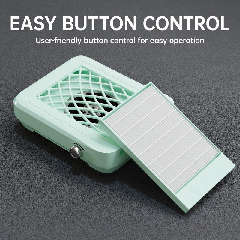 Nail Tech Dust Collector - 4-Speed Nail Vacuum with Reusable & Disposable Filters | Ideal for Acrylic Nails, Salon & Home Use