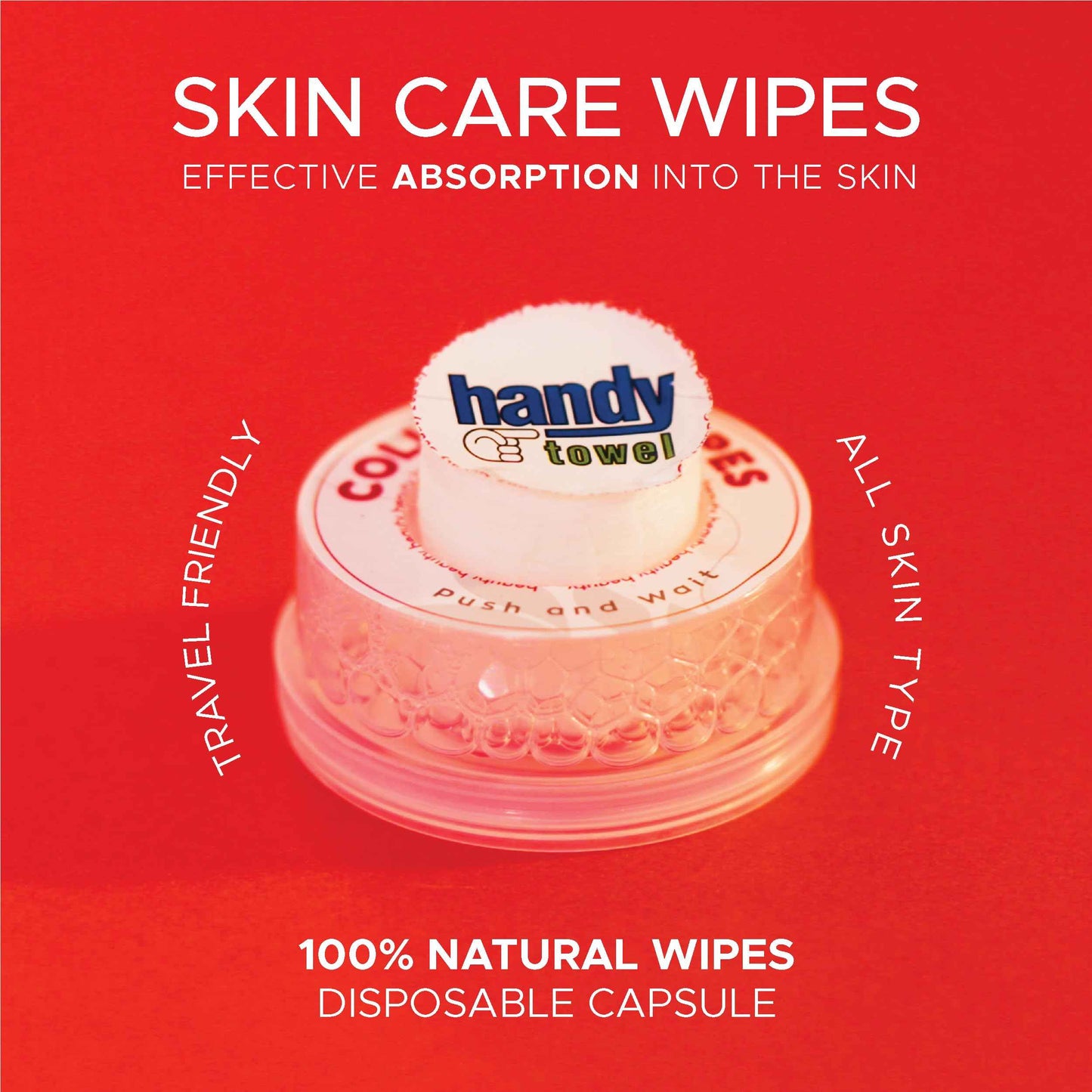 Handy Towel Collagen Facial Care Wipes, Face Care Travel-Size Magic Wipes, Skin Reducing Wrinkles Propolis Towelettes, Hyaluronic Acid Skin Care and Cleanser Wipes Solution, 8 Count
