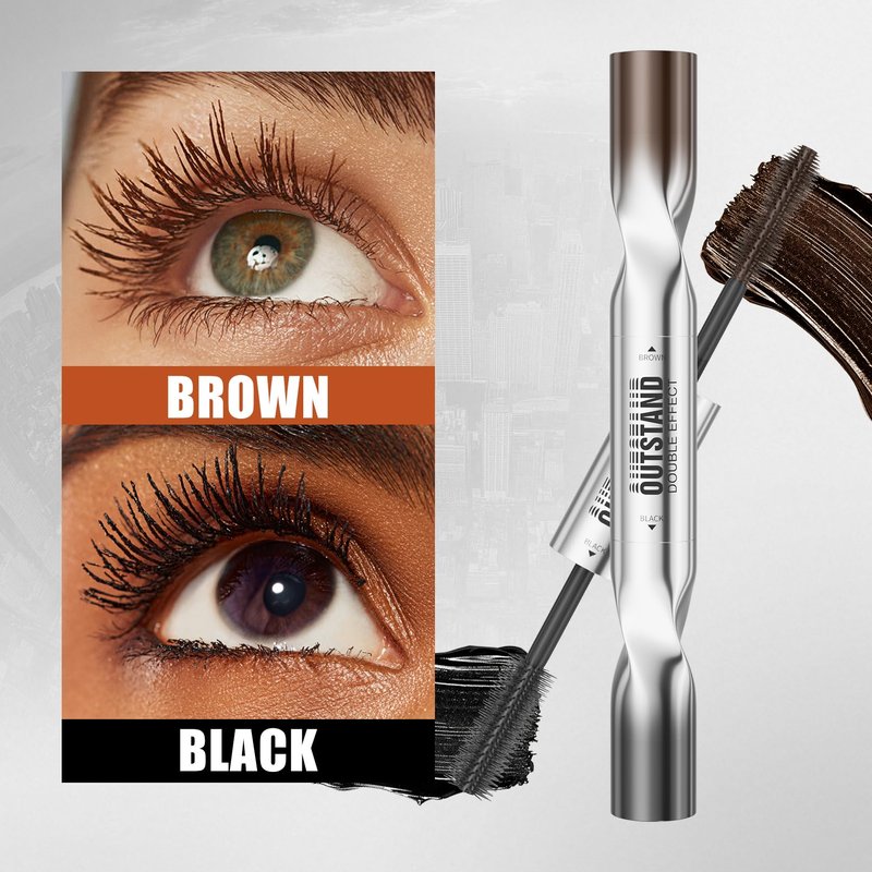 Women's Tubing Mascara, 2-in-1 Black & Brown Double-Ended, Volumizing and Lengthening, Waterproof, No Smudge, Hypoallergenic & Easy Removal