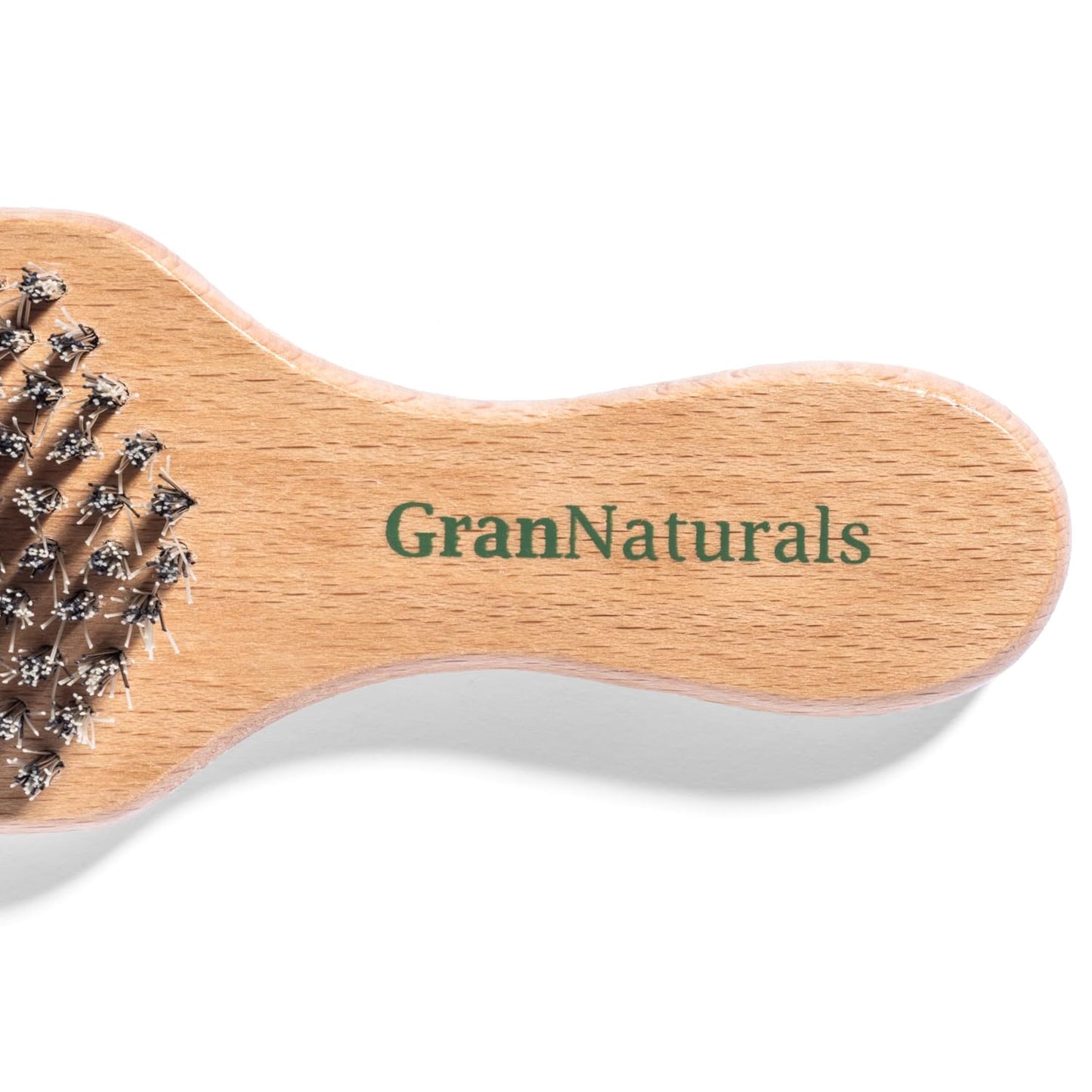 GranNaturals Hard Bristle Slick Back Hair Brush for Men & Women with Thick Curly Hair - Stiff Reinforced Nylon Small Hairbrush for Smoothing, Waves, Beard, Fades, Locs, Dreads