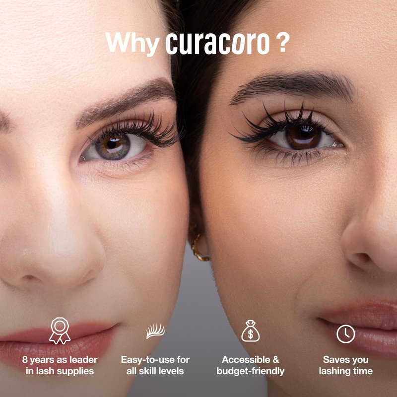 Curacoro Biotin Lash Primer for Lash Extensions, Removes Oils & Residue, Accelerates Glue Curing, Longer Retention (15ml)