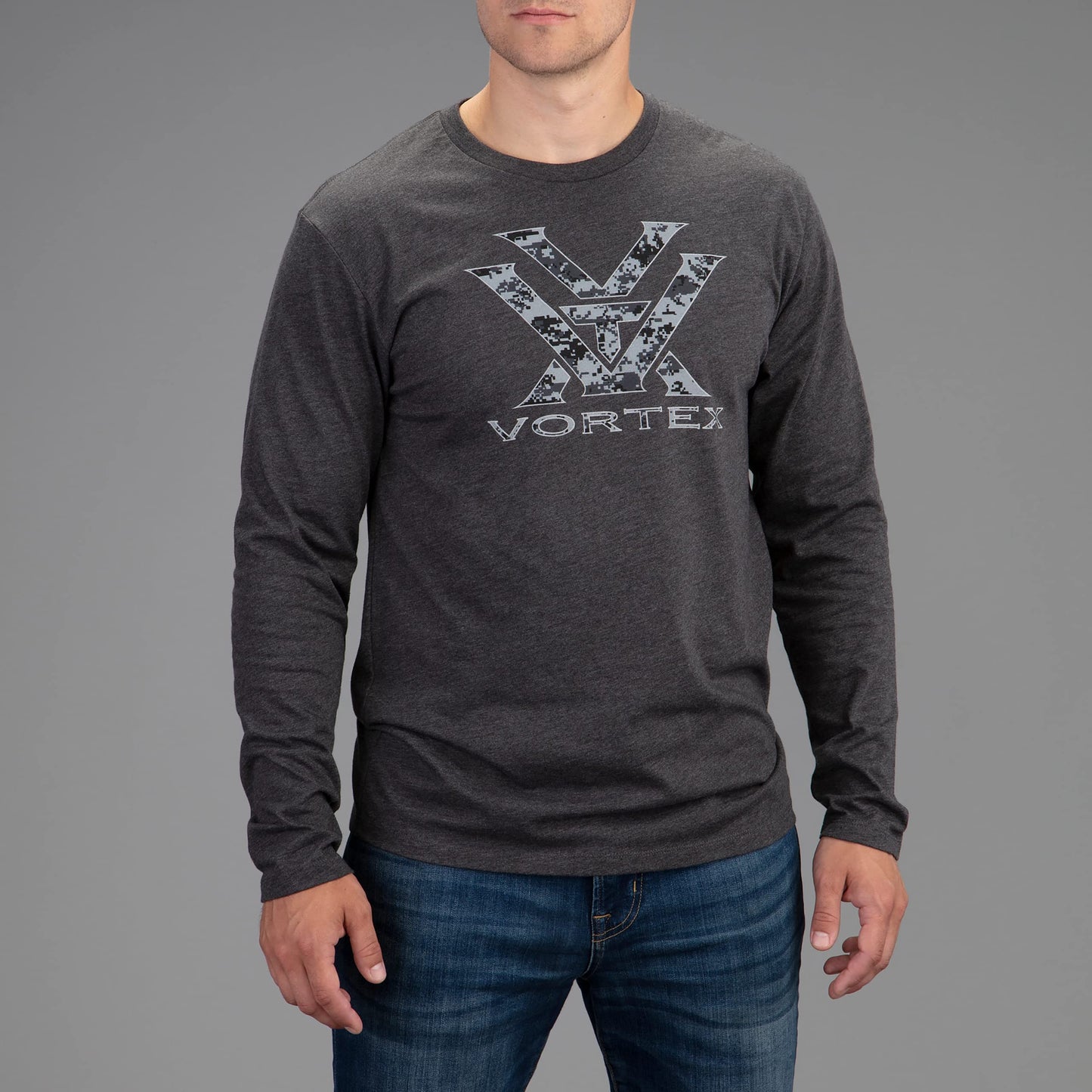Vortex Optics Core Logo Long Sleeve Shirts (Charcoal Camo Heather, 3X-Large)