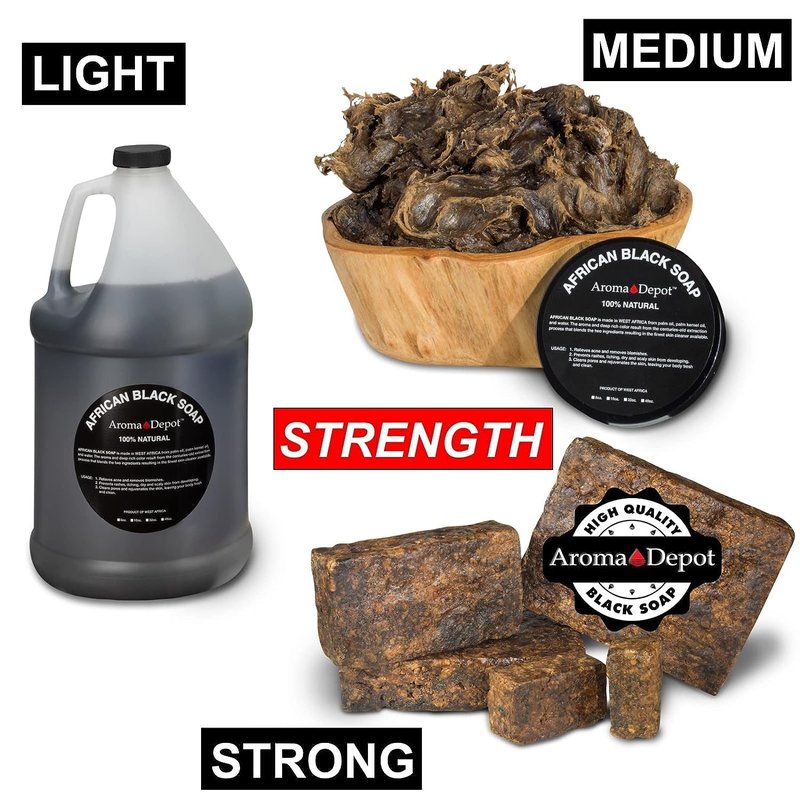 Aroma Depot Raw African Black Soap Bars From Ghana (3 lbs.)