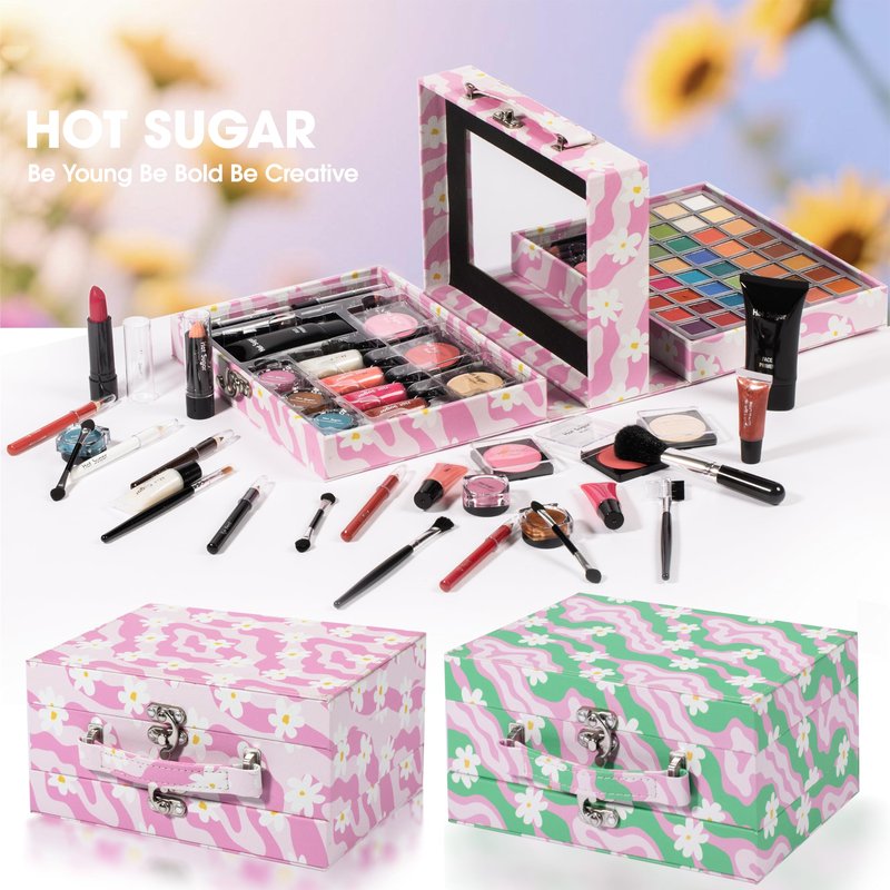 Hot Sugar Makeup Kit for Girls 13-15, Birthday Christmas Makeup Gift Set for Teens 16-18, All in One Beginner Makeup Kit for Women Full Kit (Blue Diamond)