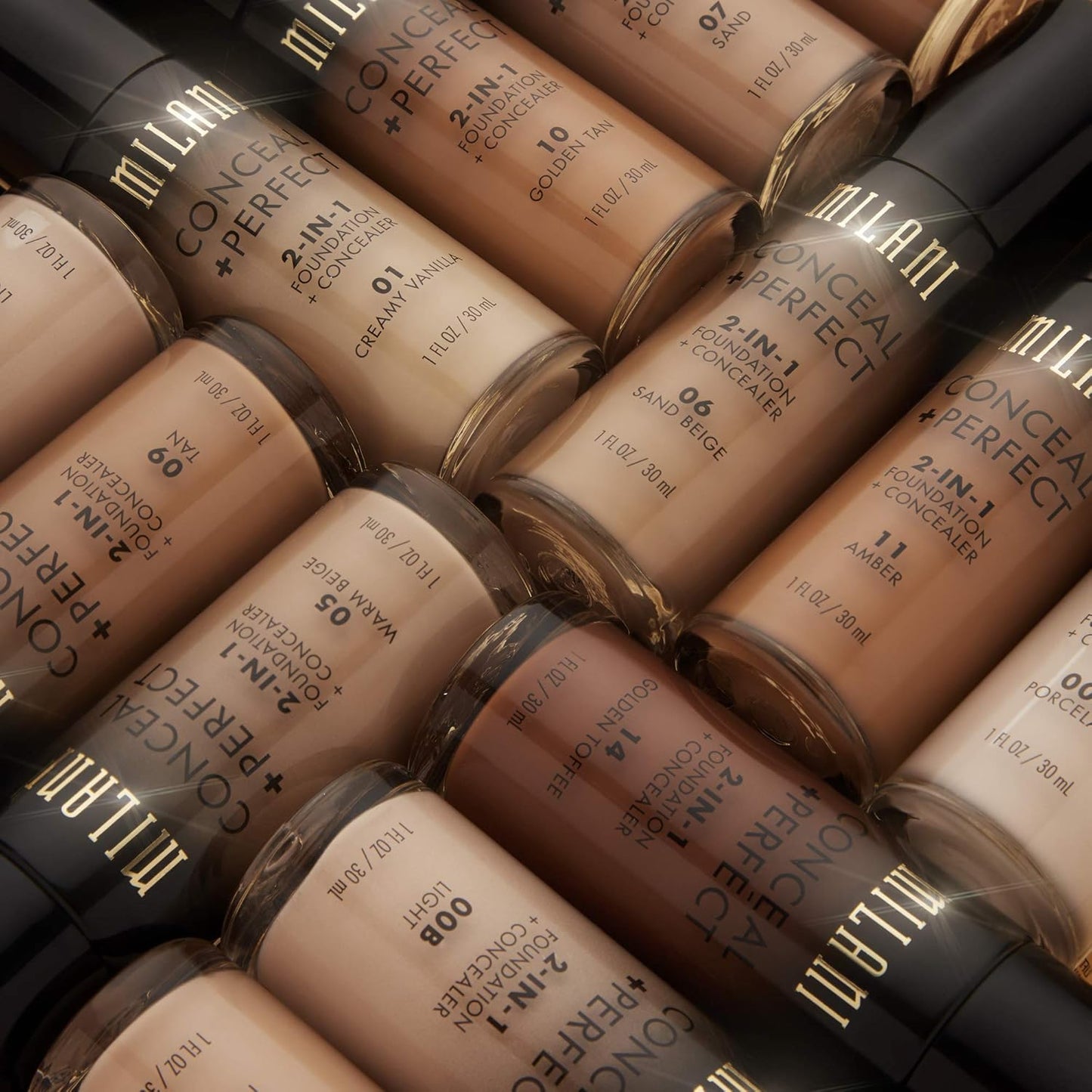 Milani Conceal + Perfect Foundation - Caramel | Cruelty-Free Liquid, Full Coverage, 1 Fl. Oz.
