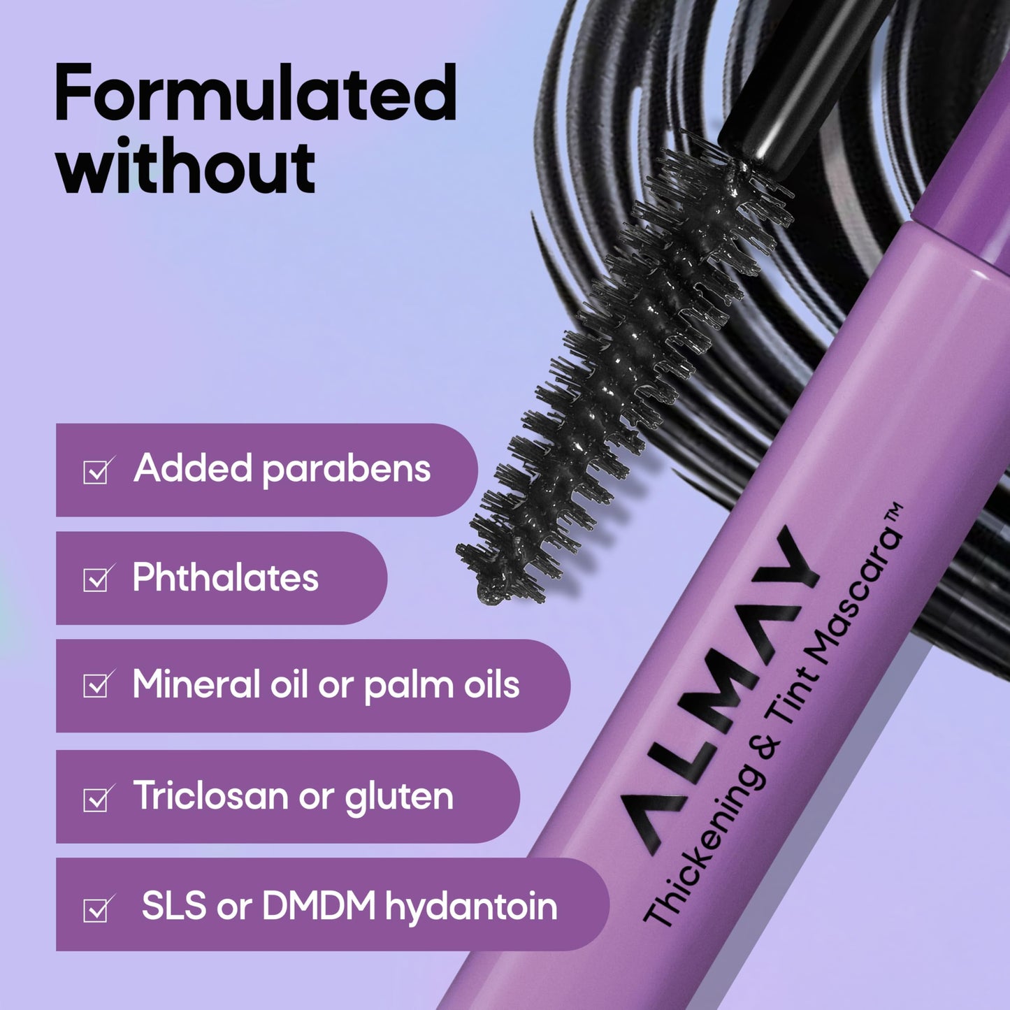 Almay Thickening & Tint Mascara, Nourishing Mascara, Hypoallergenic, 402 Black