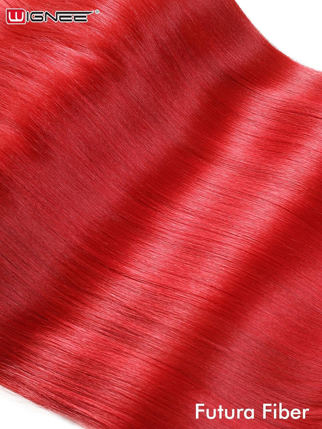 WIGNEE 13x6 Synthetic Lace Front Wig - 28" Long Straight Red Wig | Pre-Plucked, Glueless Design for Daily Wear